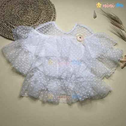 شومیز توری سفید دخترانه (مجلسی )