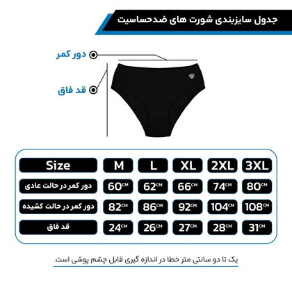 شورت زنانه ضدحساسیت تک عددی مودال تاپیک مشکی مدل پانیذ
