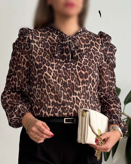 شومیز حریر آستین پفی5