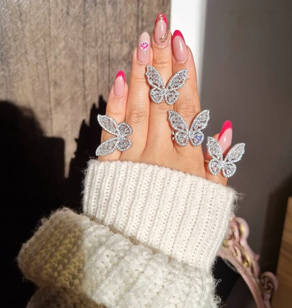 انگشتر جواهری پروانه فری سایز