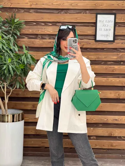 مانتو سرشانه ژیله دار پشت پاگن