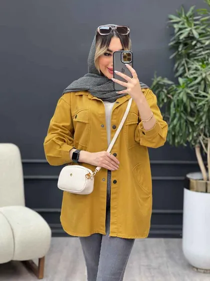 مانتو کتان مداد رنگی