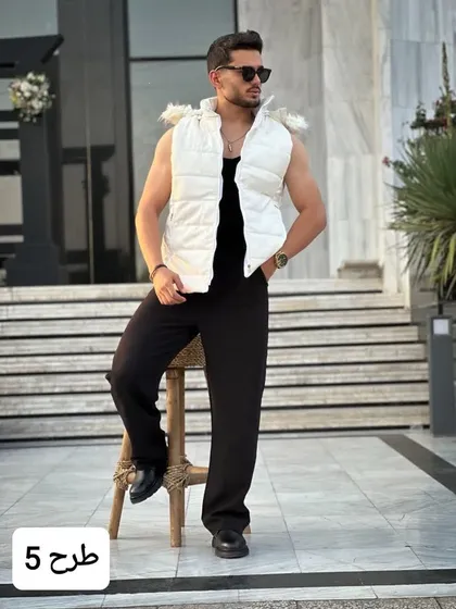 کاپشن و پافر چرم مازول (کد)3046