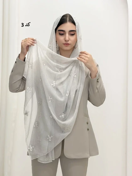 6888-شال گلدوزی پاپیون