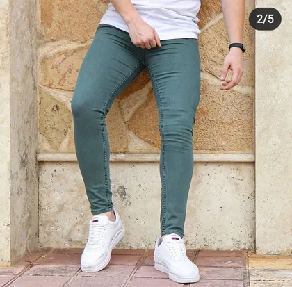 شلوار جین سبز تمام کش جدید