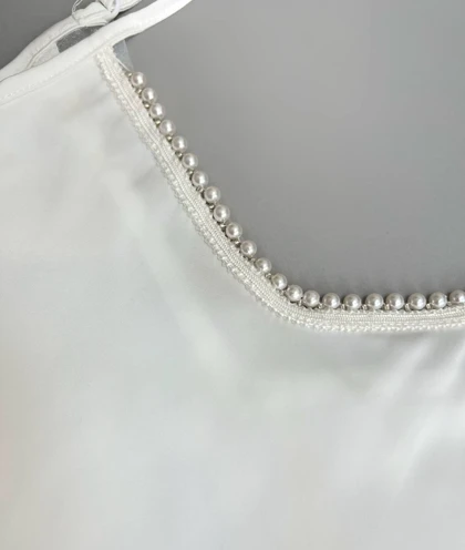 تاپ ساتن یقه مروارید کد 3515