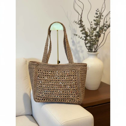 کیف و کلاه دست باف توری ،پولکی