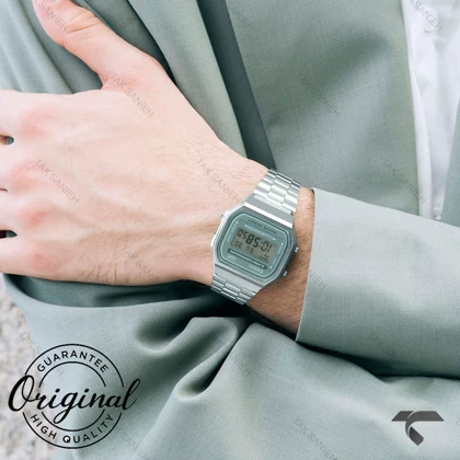 ساعت کاسیو A168WA-3AY اصل بند استیل Casio-11925-U