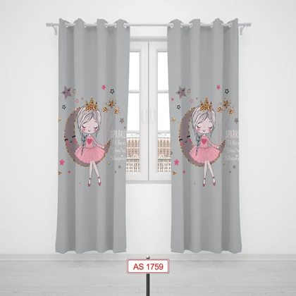 پرده پانچی اتاق کودک برند مینوریا کیدز طرح دخترانه کد p-274