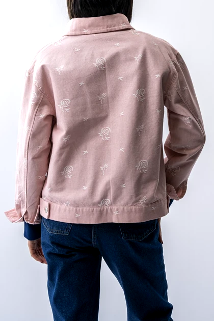 کت کتان ژاکارد زیپ‌دار زنانه