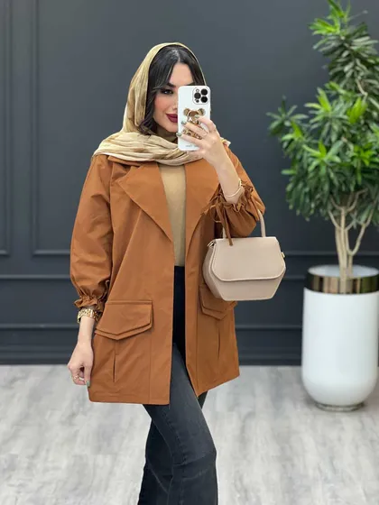 بارانی سرجیب دوبل آستین بنددار