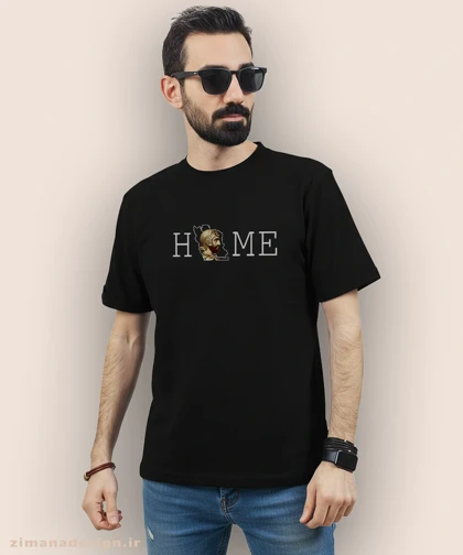 تیشرت مردانه و زنانه اصیل ایرانی طرح کوروش بزرگ ترکیب با HOME