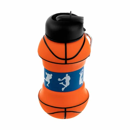 قمقمه سیلیکونی طرح توپ بسکتبال مدل تاشو ظرفیت 550 میلی لیتر