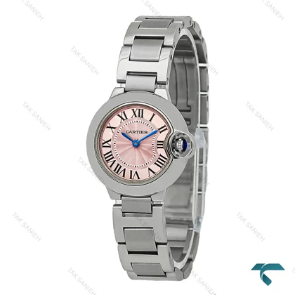ساعت کارتیه بالن بلو نقره ای صفحه صورتی اسمال Cartier-8156-L