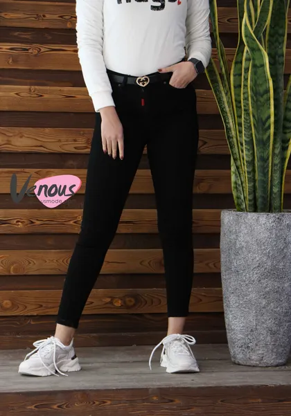 شلوار جین مشکی ساده