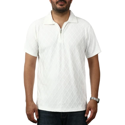 پولوشرت آستین کوتاه نیم زیپ مردانه تن کوک مدل 151455