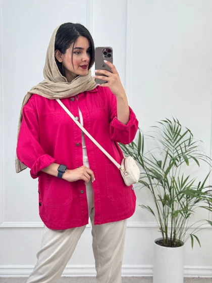 مانتو کتان جیب پایین آرنیکا