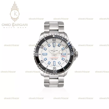 ساعت مچی برایتلینگ اتوماتیک سوپراوشین سیلور صفحه سفید Breitling Superocean