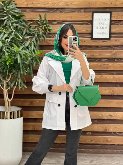 مانتو چهار دکمه جیب حلقه