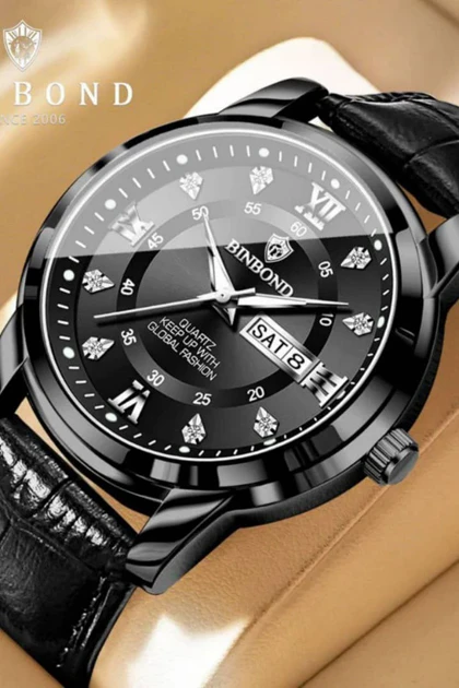 ساعت مچی مردانه بین باند BIN BOND بند چرم