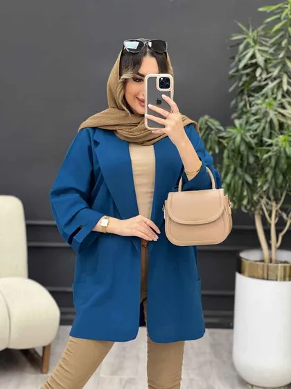 مانتو سر آستین چاک جیب نما