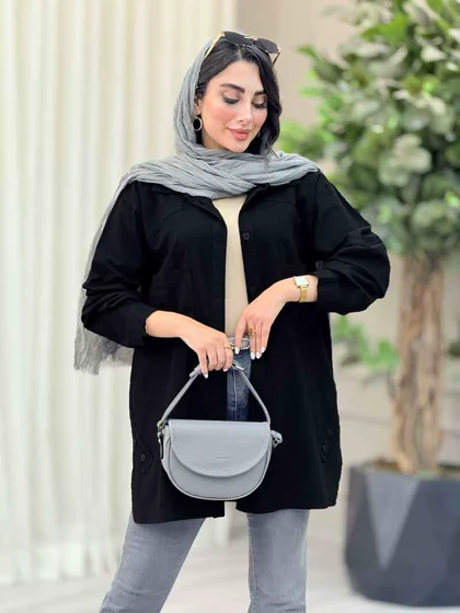 مانتو بغل سه دکمه دو جیب پیله