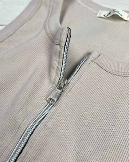 کراپ یقه خشتی جلو زیپ کد 1400186