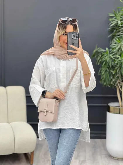 مانتو یقه سه دکمه جلو بسته