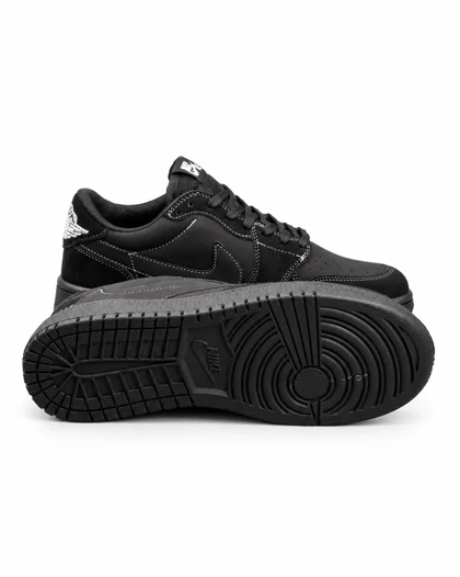 کفش کتانی مردانه مدل نایکی ترویس دیور مشکی دوخت سفید Nike travis