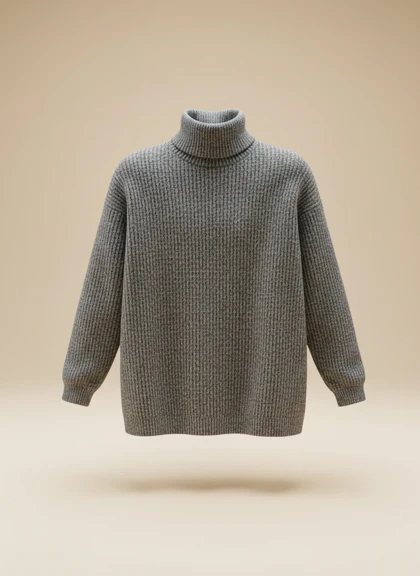 پلیور بافت یقه اسکی در 4 رنگ فری سایز لش مناسب سایزهای L تا 2XL