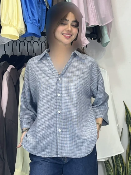 شومیز پشت بندی چهارخونه