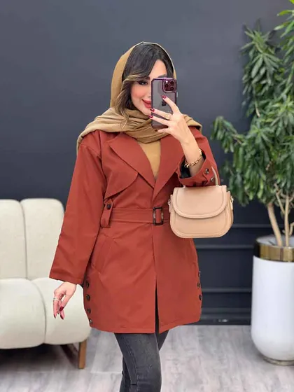 بارانی بغل چهاردکمه ژیله دار