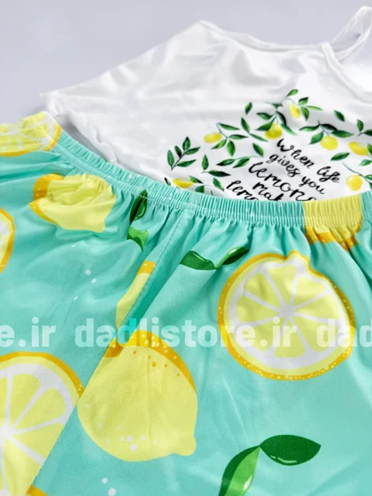 ست لباس خواب تاپ و شورتک طرح لیمو
