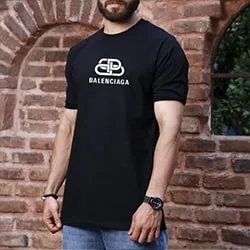 تیشرت مردانه رنگ مشکی برند Balenciaga آستین کش