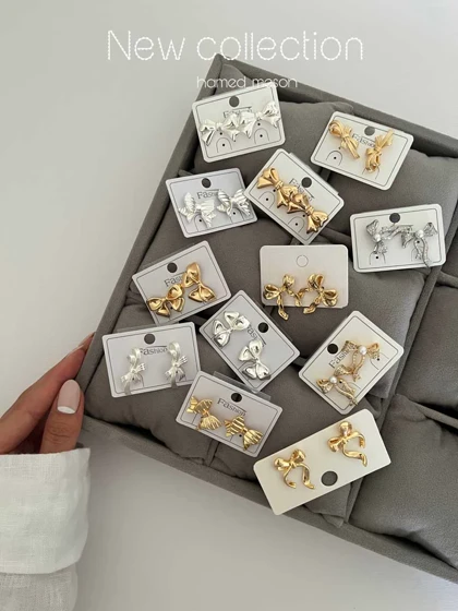 گوشواره پاپیونی طرحدار
