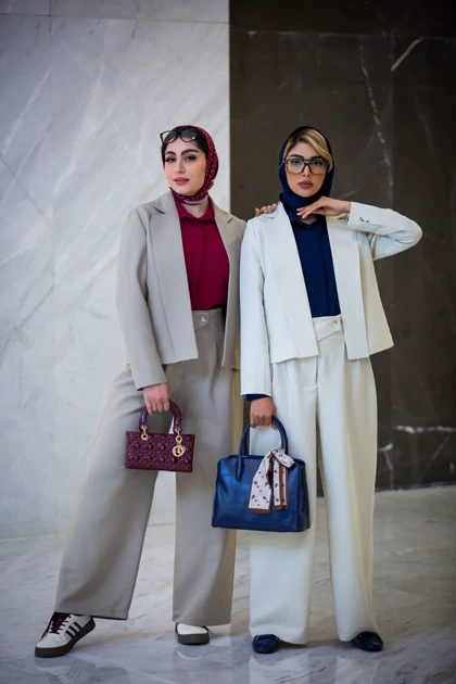 مانتو شلوار یقه e شالدار