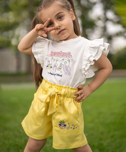 ست دخترانه تیشرت و شلوارک ملورینا Melorina کد 411151