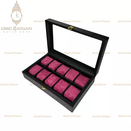 جعبه ده تایی چوبی داخل صورتی Watch Box