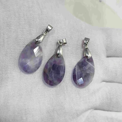 گردنبند سنگ آمیتیست اشک کوچک