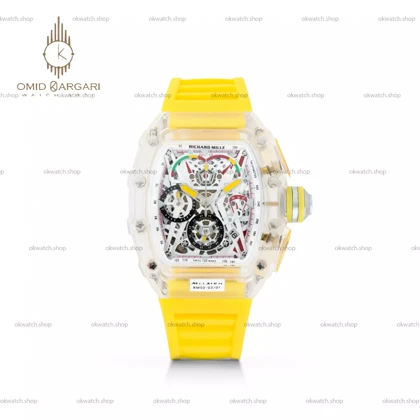 ساعت مچی ریچارد میل کورنوگراف قاب پلاستیکی زرد Richard Mille