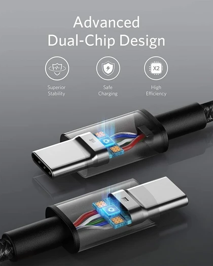 کابل تبدیل USB-C به USB-C انکر مدل A8756 طول 1 متر