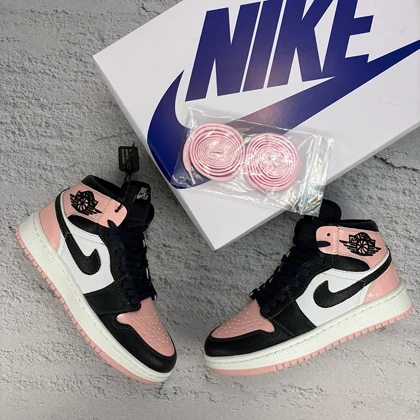نایک ایر جردن 1 ساق‌دار سرمه ای صورتی (Nike Air Jordan 1 Pink Navy) کد 2341