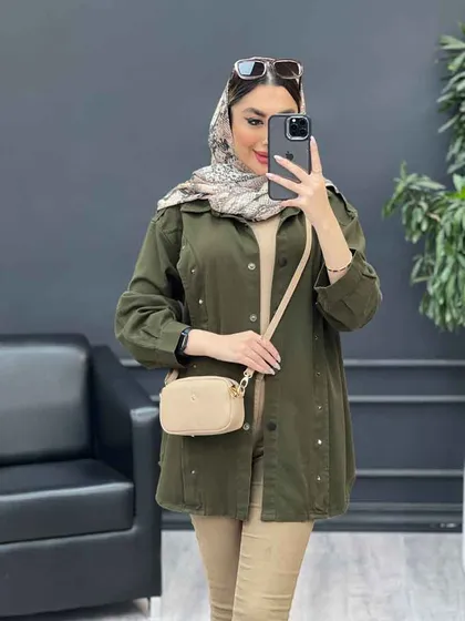 مانتو پرچ دار صدف