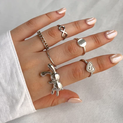 انگشتر پک اقتصادی نقره‌ای