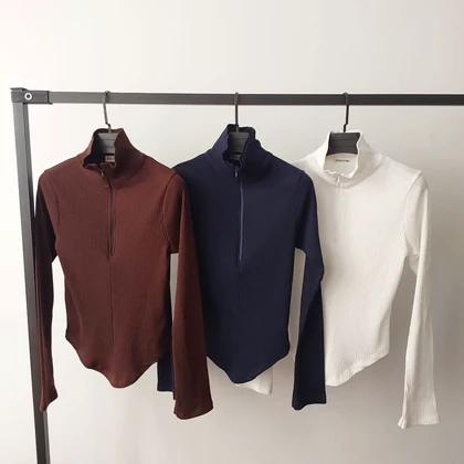 بلوز نیم زیپ جلو هلالی