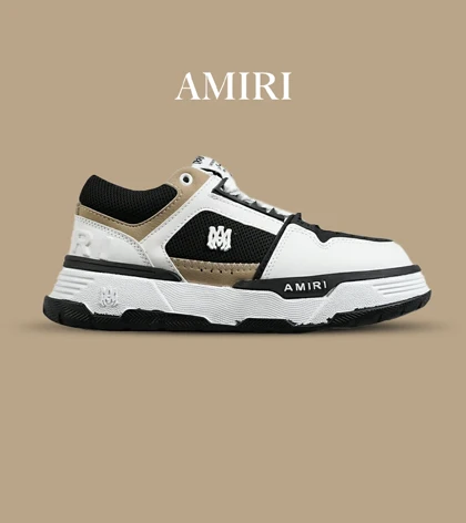 کفش کتانی سفید مشکی قهوه ای AMIRI MA2 Leather مدل 7368