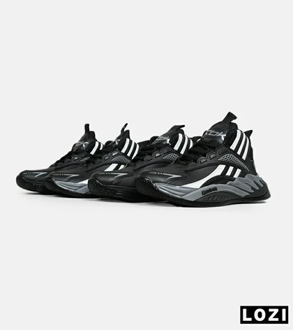 کفش کتانی ساق‌دار مشکی سفید خاکستری Reebok Shaq Attaq