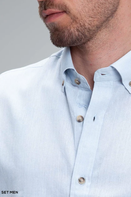 پیراهن مردانه آستین کوتاه لینن