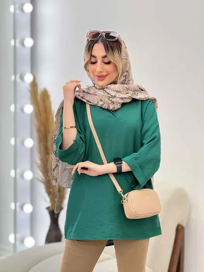 مانتو جلو بسته یقه دار