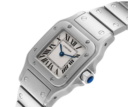 ساعت کارتیر سانتوس فلزی زنانه نقره ای صفحه سفید Cartier Santos metal